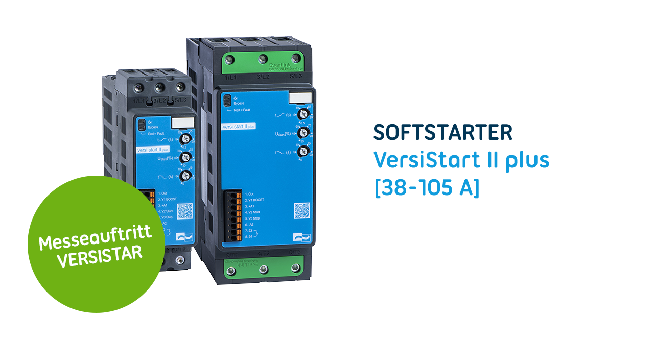 Softstarter Serie VersiStart p III wird erweitert: Anlaufstrombegrenzer / Softstarter jetzt auch für Motoren bis 600kW und umfangreiche interne Schutzmaßnahmen für alle Individualitäten