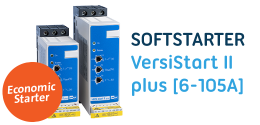 Softstarter Serie VersiStart p III wird erweitert: Anlaufstrombegrenzer / Softstarter jetzt auch für Motoren bis 600kW und umfangreiche interne Schutzmaßnahmen für alle Individualitäten