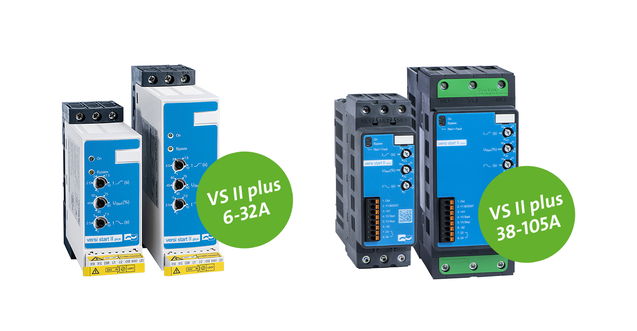 Softstarter Serie VersiStart p III wird erweitert: Anlaufstrombegrenzer / Softstarter jetzt auch für Motoren bis 600kW und umfangreiche interne Schutzmaßnahmen für alle Individualitäten