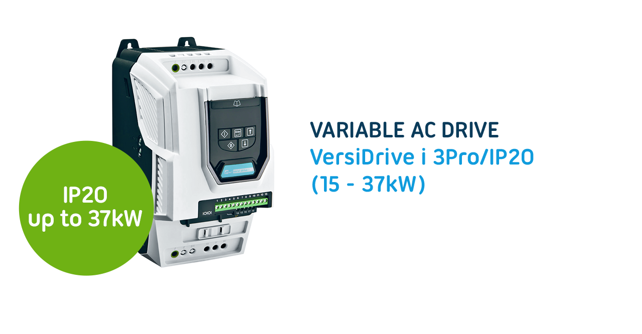 VersiDrive i 3Pro/IP20 - Compact variable AC drive for precise speed control