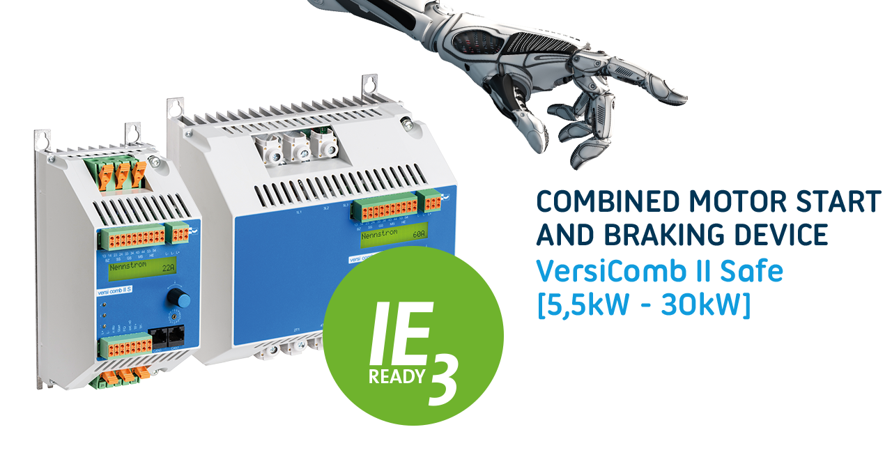  VersiComb II Safe combines a soft starter with an electronic direct-current braking device for woodworking machines and other applications