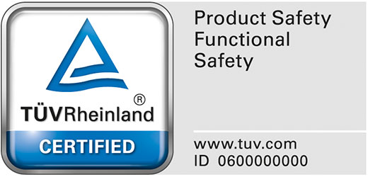 TÜV certification for VersiComb II Safe soft starter and braking device combination: Safety function requirements are 100% fulfilled