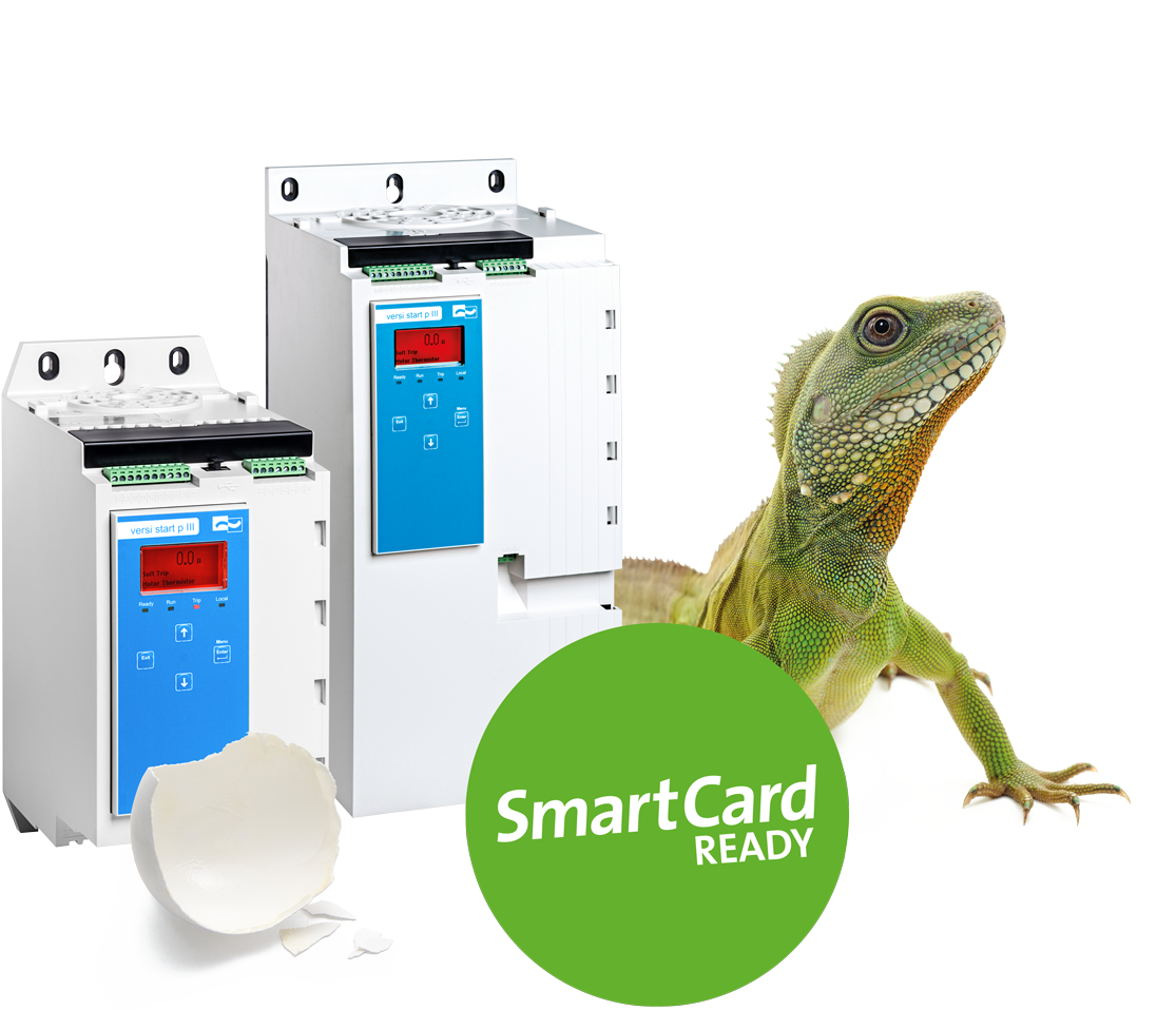 Die neue Softstarter Serie VersiStart p II/III mit Smart Card für mehr Kontrolle setzt neue Standards und ersetzt ab sofort die Softstarter Serie VersiStart i II/III